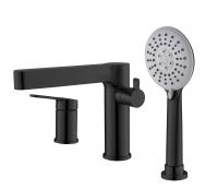 DELTA Смеситель на борт ванны с ручным выдвижным душем, чёрный матовый, DEL-BVD3-NERO DEL-BVD3-NERO BelBagno