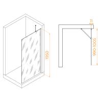 Перегородка для душа RGW WA-102W 100*195 351010210-15 профиль Белый стекло Прозрачное 6 мм RGW