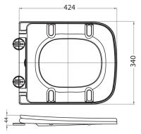 Сиденье дюропластовое с быстросъёмными петлями, механизмом Soft Close MARMI BB052SC BELBAGNO