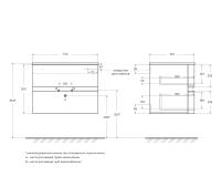 Тумба под раковину с двумя выдвижными ящиками ELETTRA 74x51x55 Bianco opaco 55521 CEZARES