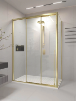 Душевой угол раздвижной 1500х1000x2000 цвет профиля Золото брашинг стекло прозрачное PR3/L-SP-150100-01-G-C4 Premium Veconi
