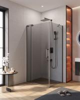 Душевой уголок прямоугольный.     SLIDER-AH-1-100-70/80-GRIGIO-GM (700-800)x1000x1950 Cezares