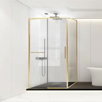 Душевой уголок квадратный/прямоугольный Slim Soft VSR-1SS9014CLG 1400x900x2000 цвет брашированное золото стекло прозрачное Vincea