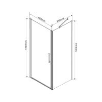 Душевой уголок, прямоугольный Orta VSR-1O8080CL 800х800х1900 цвет хром стекло прозрачное Vincea