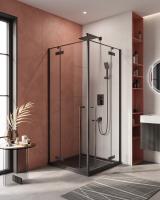 Душевой уголок, квадратный LINER-A-2-90-C-NERO 900x900x1950 Cezares