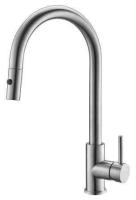 Смеситель для кухни с выдвижным изливом, двухрежимный, нержавеющая сталь, исполнение сатин  BB-LAM31B-IN BelBagno