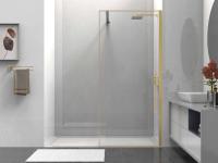 Душевые перегородки Walk-In HS   VSW-1HS800CLG 800х2000 профиль брашированное золото стекло прозрачное Vincea