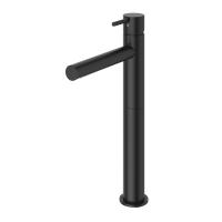 Смеситель для накладной раковины с донным клапаном Ручка "антикапля" LEAF-LC1-L-NOP Чёрный матовый ручка  Чёрный матовый Cezares