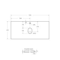 Столешница из керамогранита под накладную раковину 1016x468х10 мм KEP-100-BO BelBagno