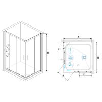 Душевой уголок RGW HO-43 (HO-31 + Z-42) прямоугольный  100*130*195 03064303-11 профиль Хром стекло Прозрачное 8 мм RGW
