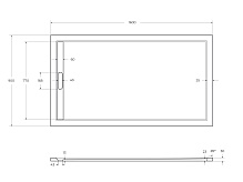 Поддон литой из искусственного мрамора, прямоугольный. TRAY-AS-AH-160/90-30-W 1600x900x30 Cezares